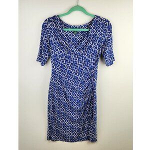 Lauren Ralph Lauren Geometric Patterned Stretchy Midi Dress Office Career sz 6P